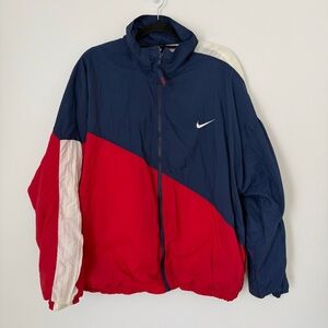 Vintage 90s Nike Big Swoosh Windbreaker XL Navy